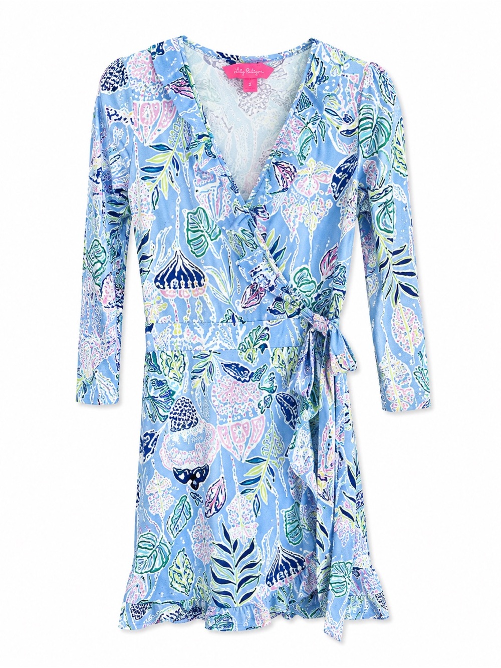 Lilly Pulitzer Jessalynne Wrap Romper Blue Peri Lapis XS